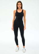 Splits59 Ella High Waist Airweight 7/8 Legging in Black/White Full Length Front View