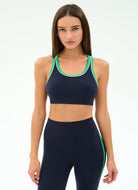 Splits59 Robbie Airweight Sports Bra in Indigo/Spearmint