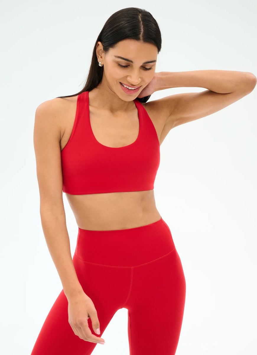 Splits59 Sara Airweight Sports Bra in Pirate Red Front View