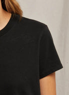 perfectwhitetee Women's Springsteen Tee in Black Close Up Front View