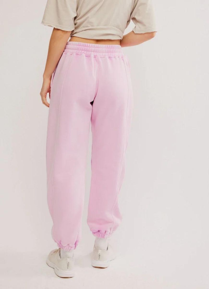 Free People Sprint To The Finish Sweatpants in Powder Pink Back View