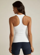 Beyond Yoga Step Up Racerback Tank in Cloud White Back View