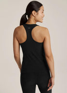 Beyond Yoga Step Up Racerback Tank in Darkest Night Back View