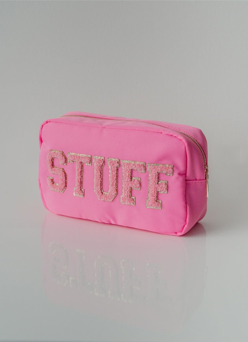 The STUFF Pouch Cosmetic Travel Bag in Bubblegum/Pink