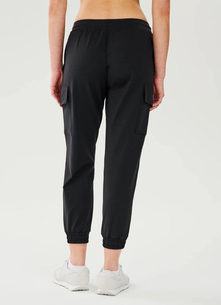 Splits59 Supplex Women's Cargo Pant in Black Waist Down Back View
