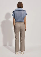 Varley Tacoma Straight Pleat Pant 28" in Cinder Full Back View