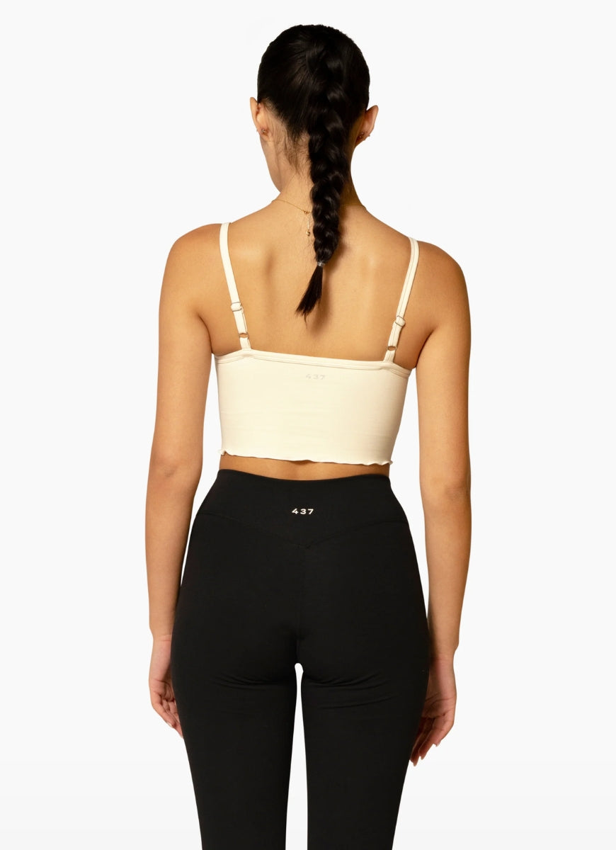 437 The Scrunch Sports Bra in Crème Back View