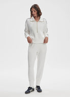 Varley The Slim Cuff Pant 25” in White Full Length Front View
