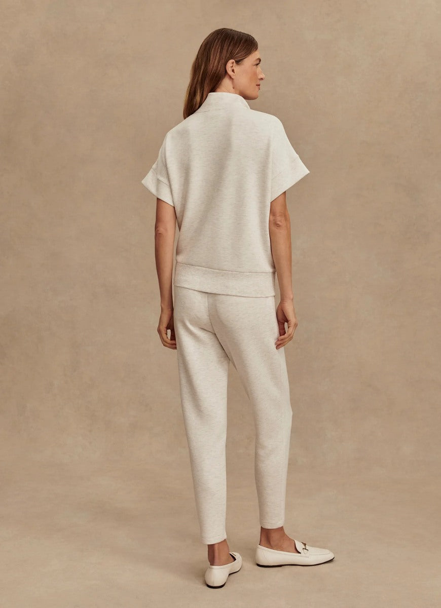 Varley The Slim Pant 27.5” in Ivory Marl Full Length Back View