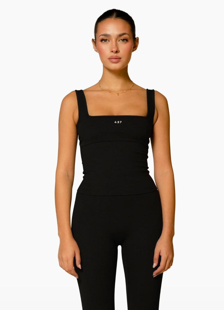 437 The Square Tank Top in Black