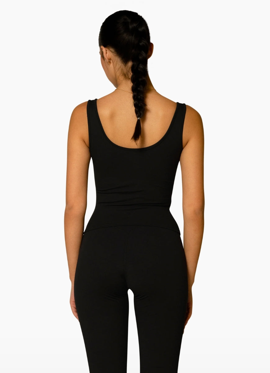 437 The Square Tank Top in Black Back View