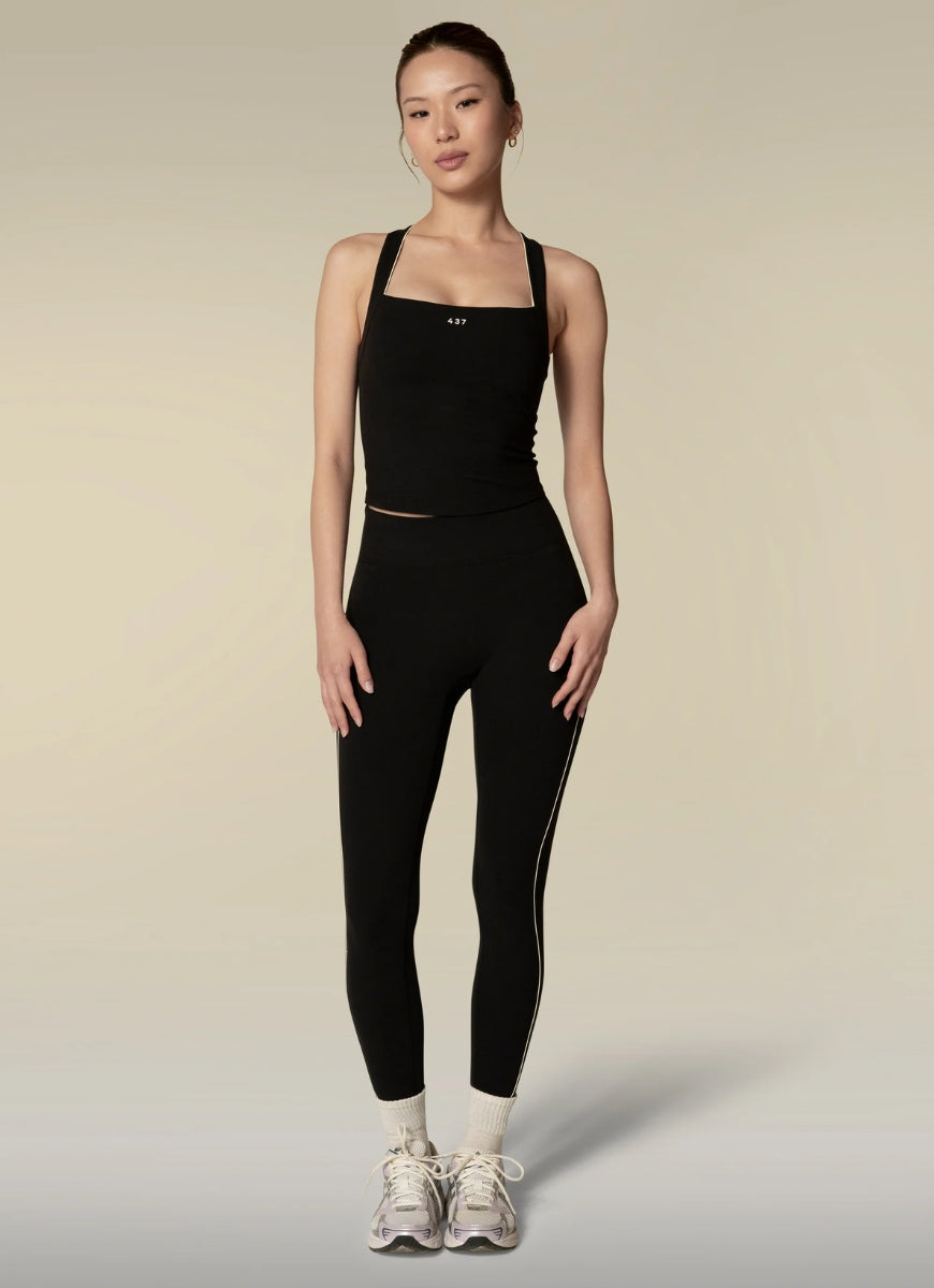 437 The Studio Legging in Black/Crème Front View