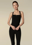 437 The Studio Tank Top in Black/Crème Front View