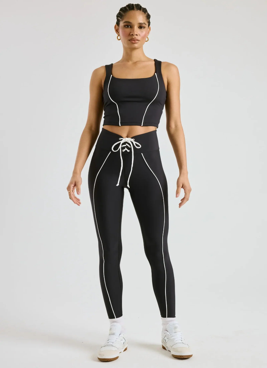 YEAR OF OURS The Field Legging in Black Full Length Front View