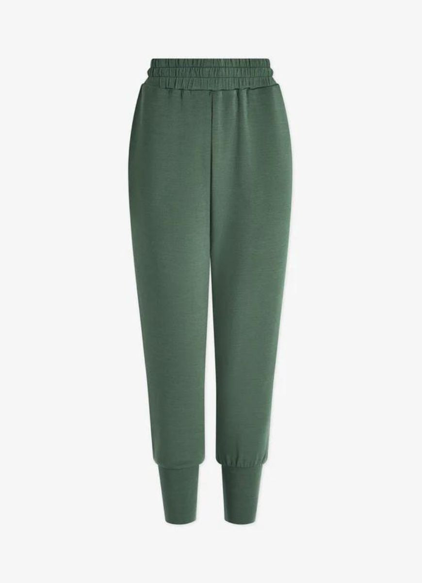 Varley The Slim Cuff Sweat Pant 25" in Cilantro Flat Lay View