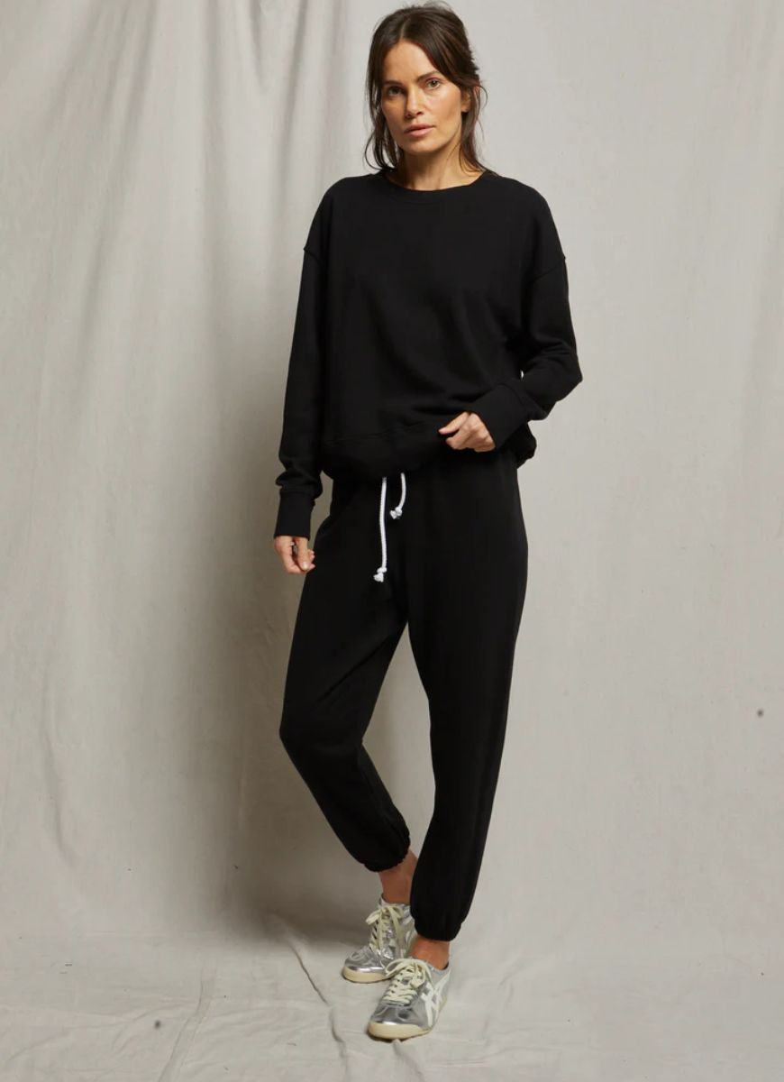 perfectwhitetee Tyler Pullover Sweatshirt in Black