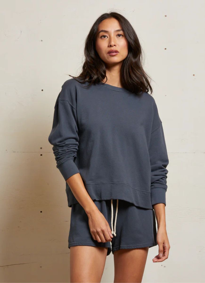 perfectwhitetee Tyler Pullover Sweatshirt in Night