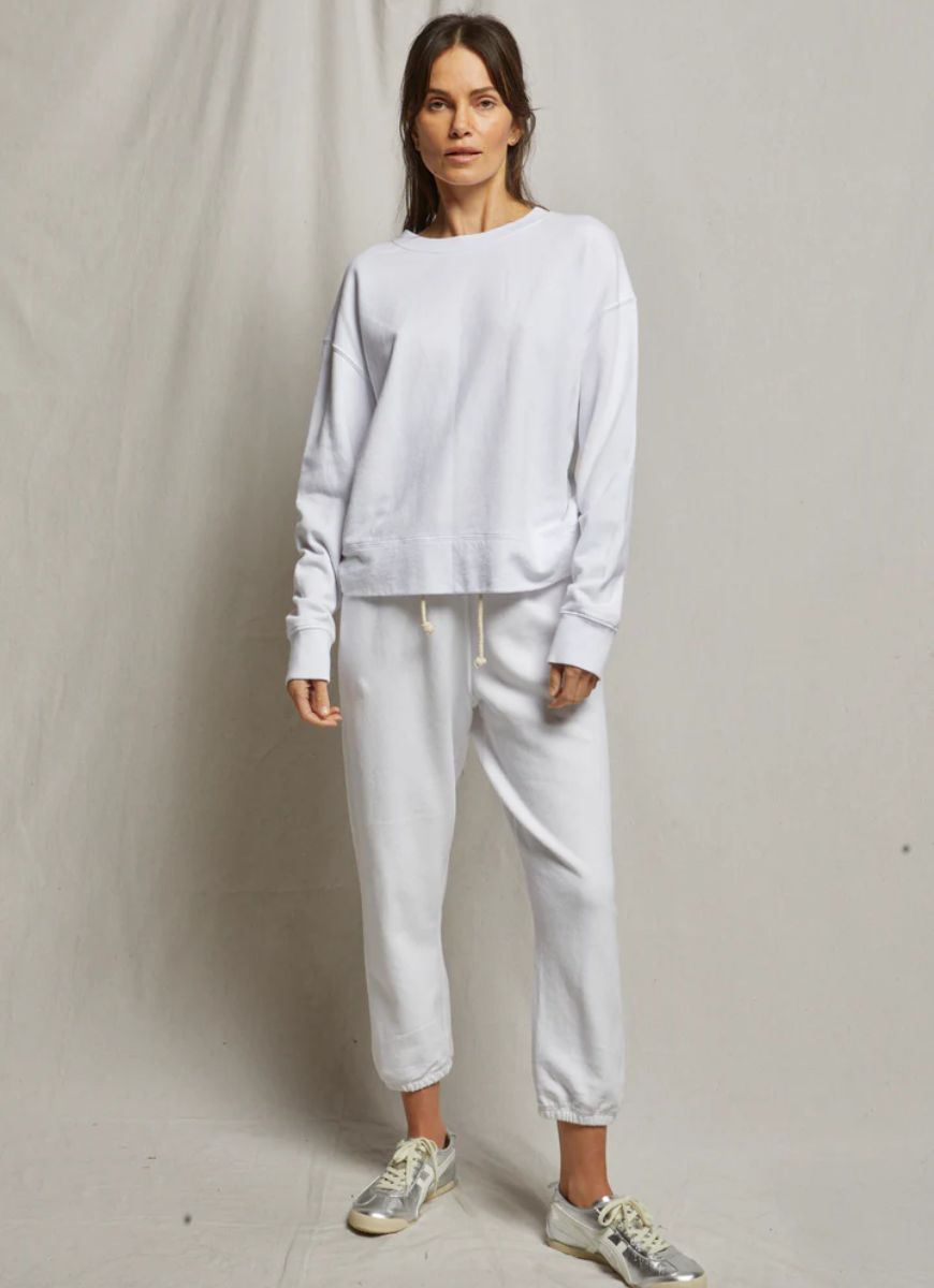 perfectwhitetee Tyler Pullover Sweatshirt in White