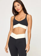 LSPACE Unmatched Sports Bra in Black/Cream