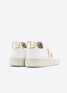 Veja Women's V-10 Sneaker in White/Platine Back View