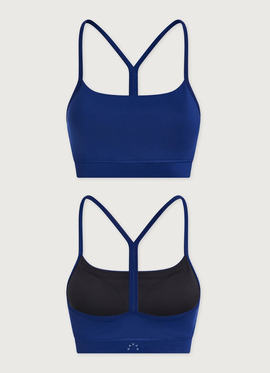 Varley Assure Cerys Sports Bra in Sodalite Blue Product Shot View of Front and Back