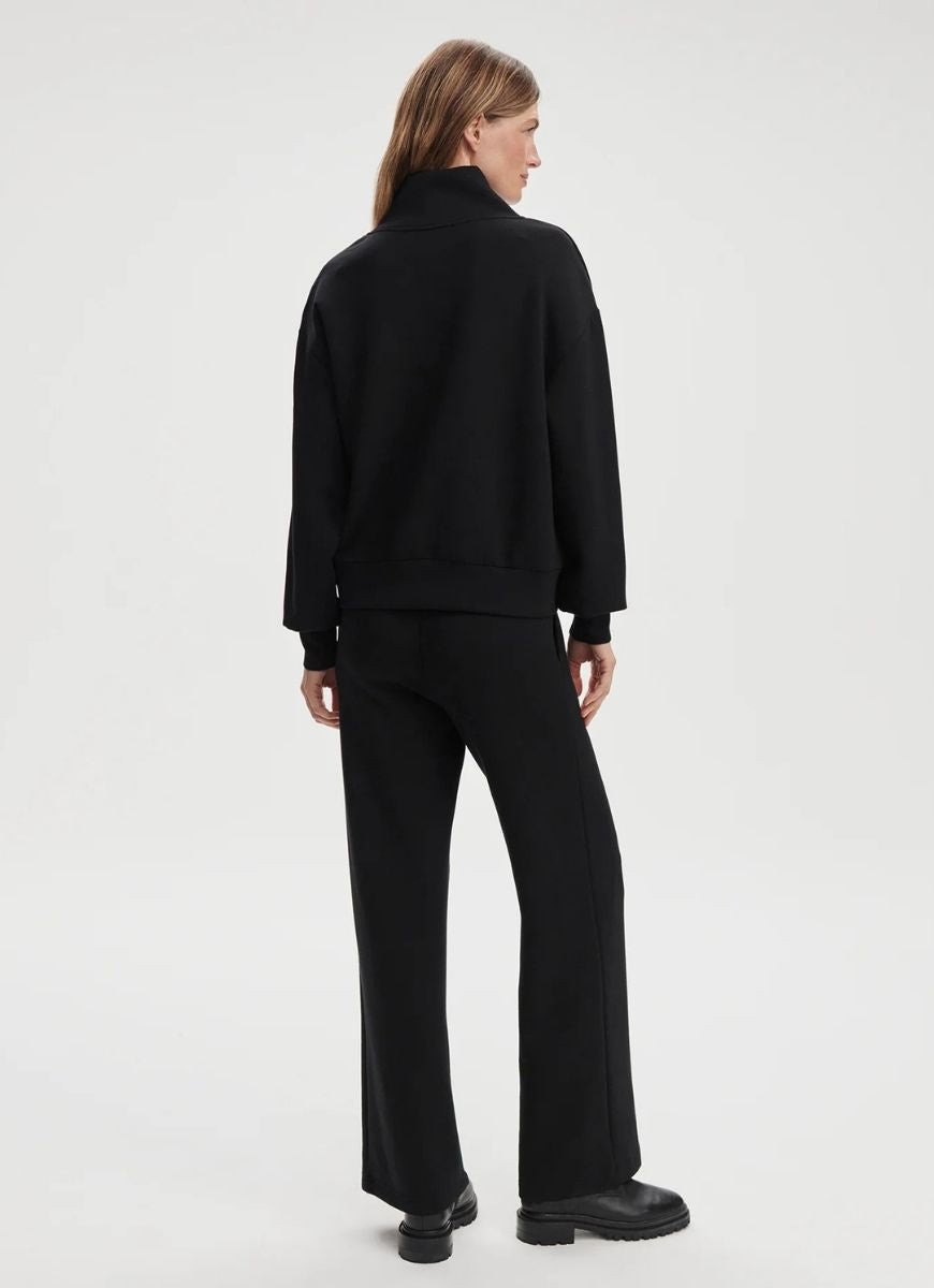 Varley Davidson Sweat Half Zip in Black Full Length Back View