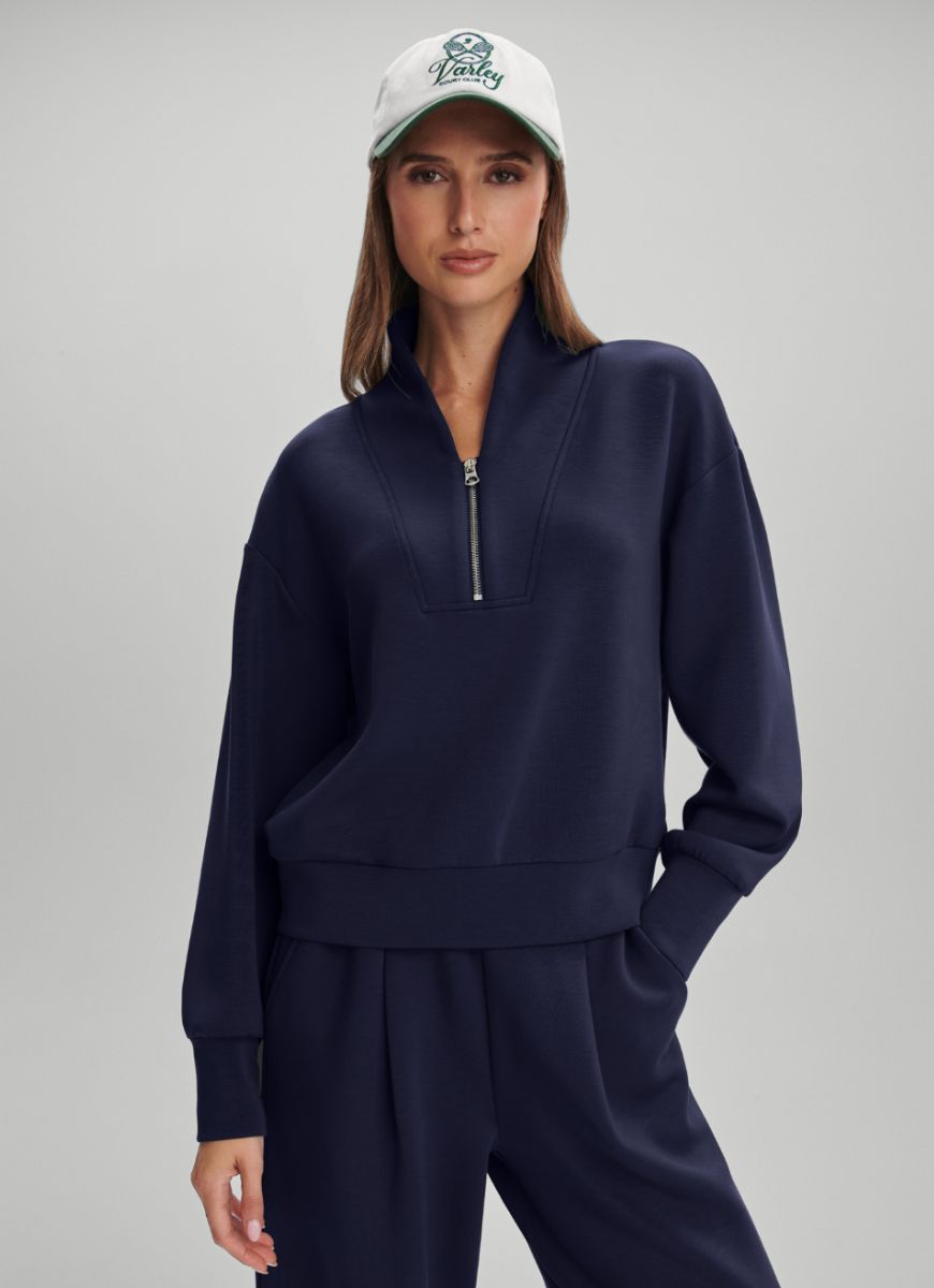 Varley Davidson Sweatshirt in Blue Nights Front View
