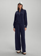 Varley Davidson Sweatshirt in Blue Nights Full Length Front View