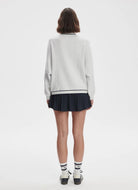 Varley Decker Off-Court Cardigan in White Full Length Back View