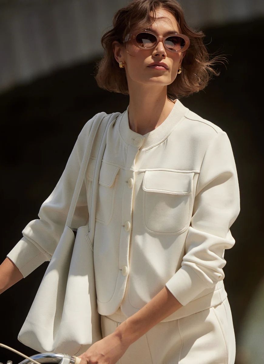 Varley Hartwell Button Through Sweat Jacket in Pristine