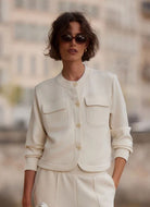 Varley Hartwell Button Through Sweat Jacket in Pristine Front View