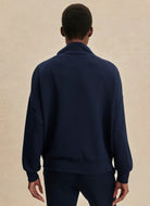 Varley Hawley Half Zip Sweatshirt in Navy Back View