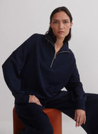 Varley Hawley Half Zip Sweatshirt in Navy