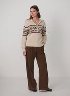 Varley Hopkin Half Zip Sweater in Oat Milk