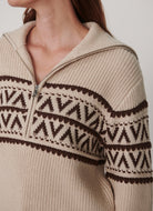 Varley Hopkin Half Zip Sweater in Oat Milk
