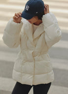 Varley Kaia Quilted Coat in Jet Stream Front View
