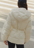 Varley Kaia Quilted Coat in Jet Stream Back View
