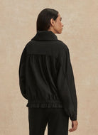 Varley Lotta Blousen Lightweight Jacket in Black Back View