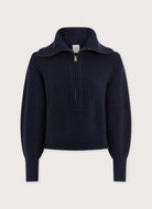 Varley Maura Half-Zip Rib Knit in Navy Product Shot View
