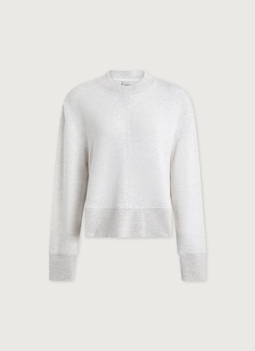 Varley Philippe Crop Sweatshirt in Ivory Marl Product Shot View