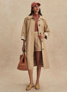 Varley Robyn Oversized Car Coat in Nomad Full Length Front View
