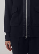 Varley Roxbury Zip-Through Sweatshirt Blue Nights Close Up Front View