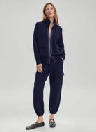 Varley Roxbury Zip-Through Sweatshirt Blue Nights Alternate Full Length Front View
