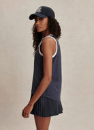 Varley Tegan Performance Tank inBlue Nights Side View