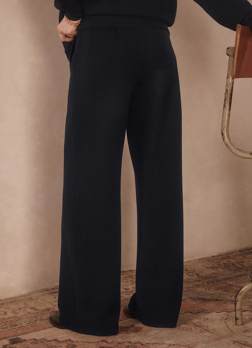 Varley The Extra Wide Leg Pant 29.5" in Navy Back View