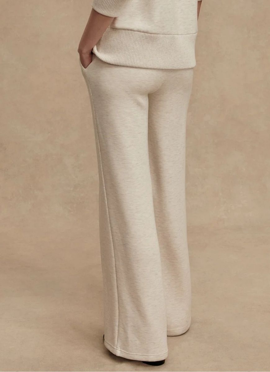 Varley The Wide Leg Pant 28” in Ivory Marl Alternate Back View