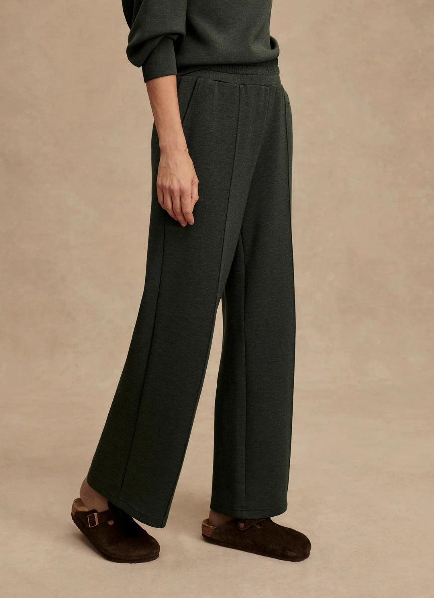 Varley The Wide Leg Pant 28” in Olive Marl Side View