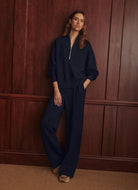 Varley The Wide Leg Pant 30” in Blue Nights Model in a Pose