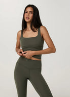 Vuori AllTheForm Support Tank Top in Army