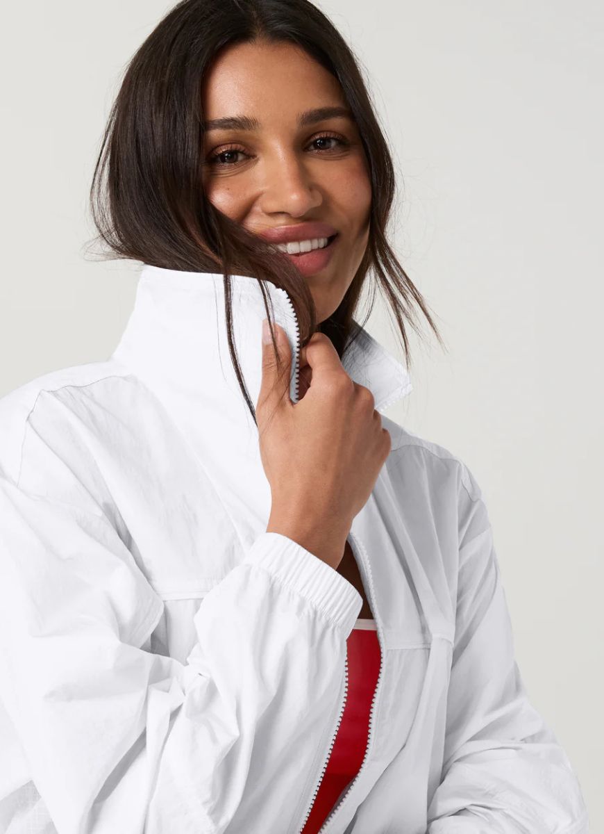 Vuori Court Full Zip Jacket in White